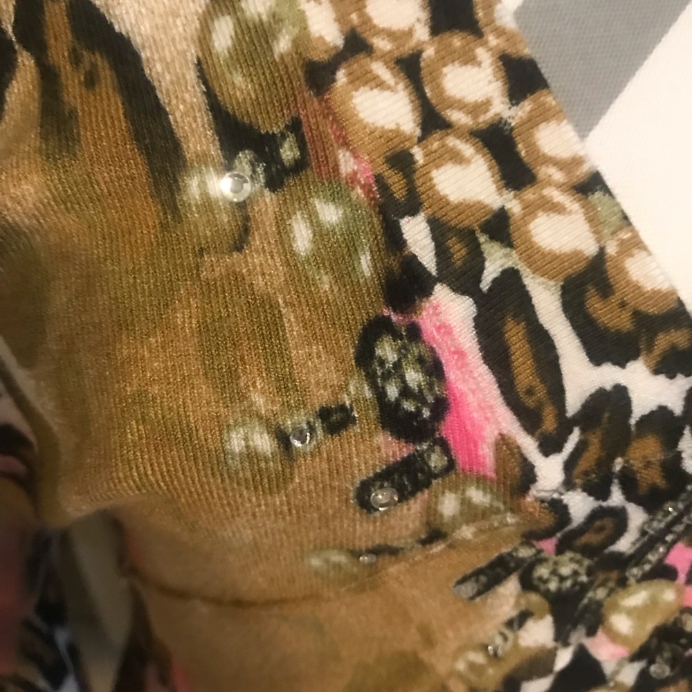 Boston Proper pink/ leopard print sweater - Picture 4 of 7